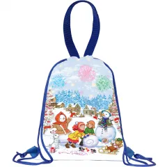 Сладкий новогодний подарок Рюкзак-мешок синий 1500 грамм элит